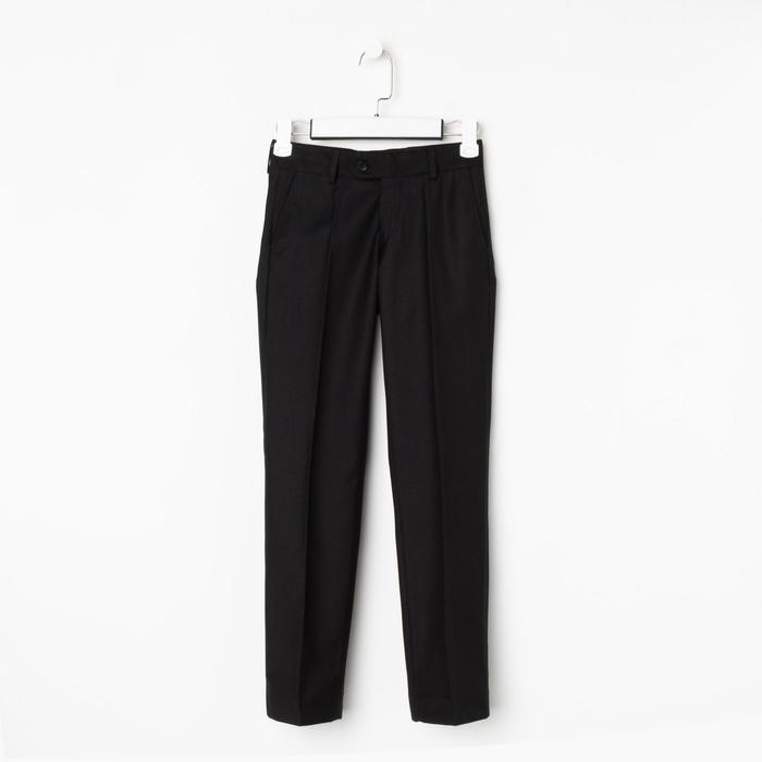фото Школьные брюки для мальчика, цвет черный, рост 128 см (28) sherysheff