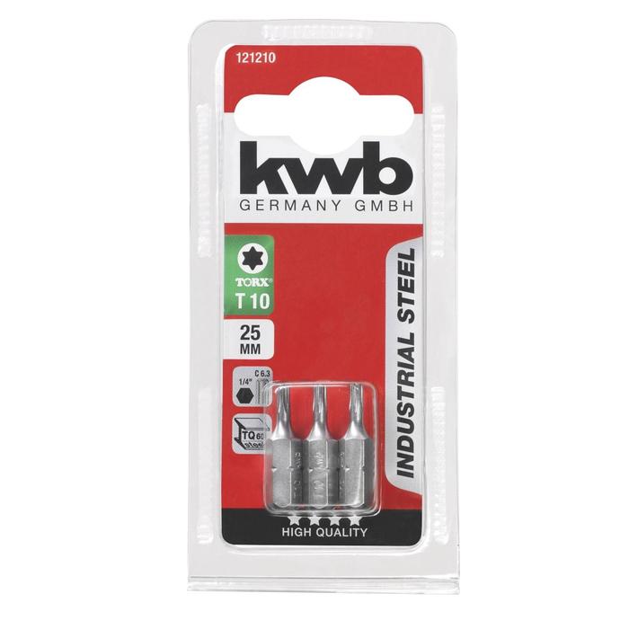 фото Бита kwb industry, torx10, сталь tq60, 25 мм, 3 шт