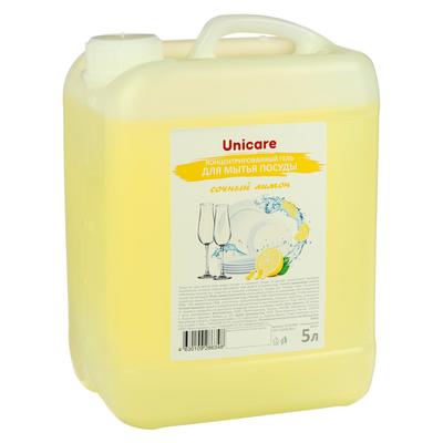 Концентрированный гель для мытья посуды UNICARE «Сочный лимон» , 5 л