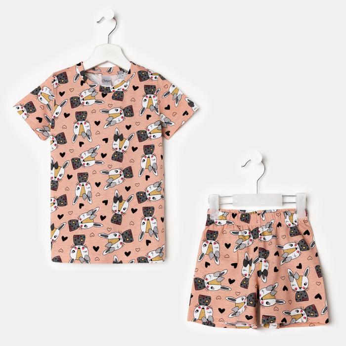 Пижама для девочки, цвет персик, рост 104 см