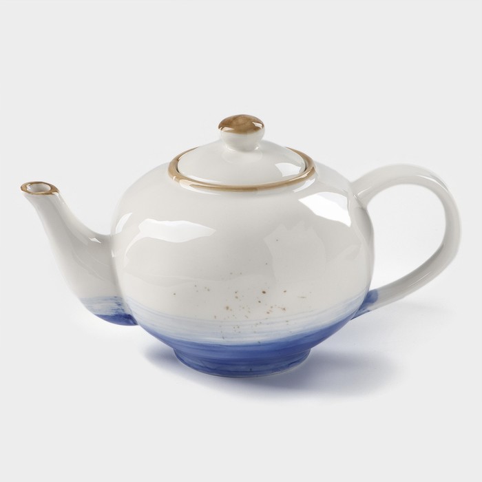 Чайник фарфоровый заварочный Доляна «Космос», 600 мл, цвет синий чайник фарфоровый заварочный доляна млечный путь 900 мл 20×13 5×14 см цвет зелёный