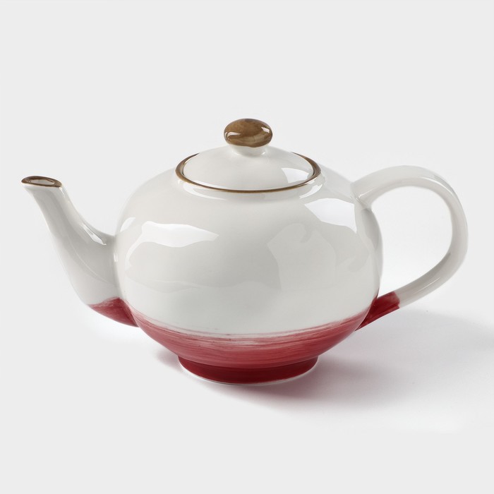Чайник фарфоровый заварочный Доляна «Космос», 600 мл, цвет красный чайник фарфоровый заварочный доляна млечный путь 900 мл цвет бирюзовый