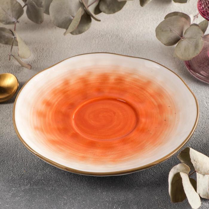 Блюдце Доляна «Космос», d=16 см, цвет оранжевый 7066079