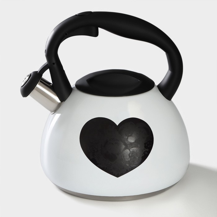 Чайник со свистком Доляна «Сердце», 3 л, с индикатором нагрева