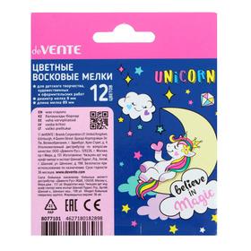 

Мелки восковые 12 цветов deVENTE Magic Unicorn, в картонной коробке с подвесом
