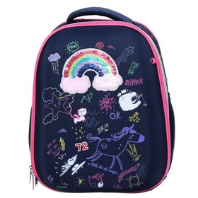 

Рюкзак каркасный deVENTE Choice 38 х 28 х 16 см, Rainbow, синий/розовый