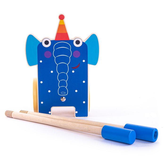 деревянные игрушки деревяшки пирамидка слон ду ду Каталка на палочке «Слон Ду-Ду»