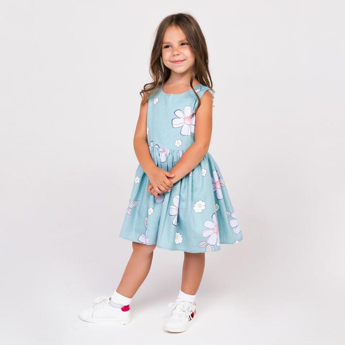 фото Платье для девочки, цвет бирюзовый, рост 110 см msk-bear