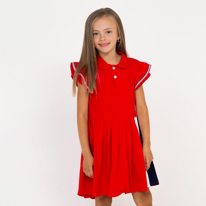 Платье для девочки, цвет красный, рост 116 см