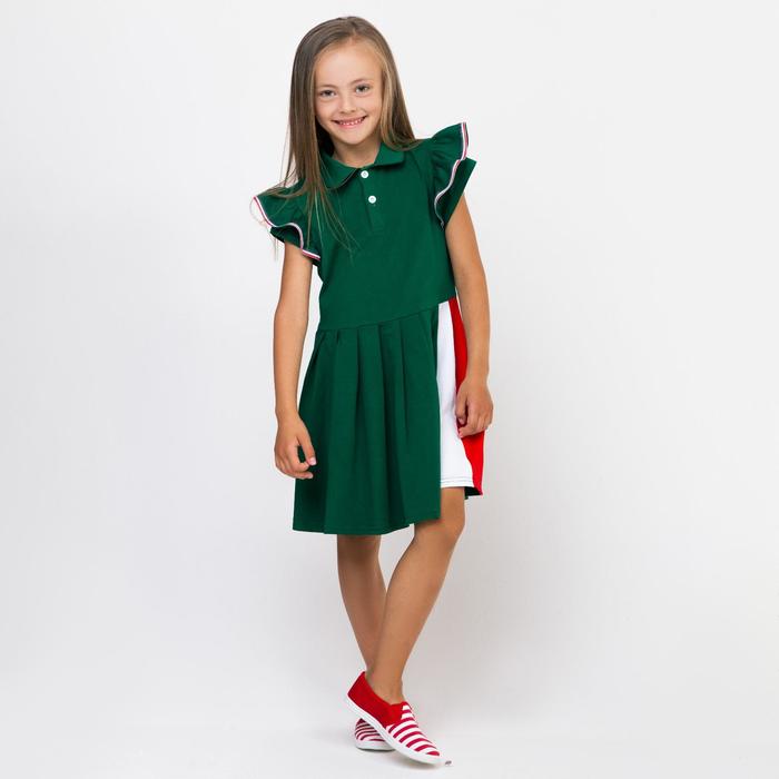 Платье для девочки, цвет зелёный, рост 116 см