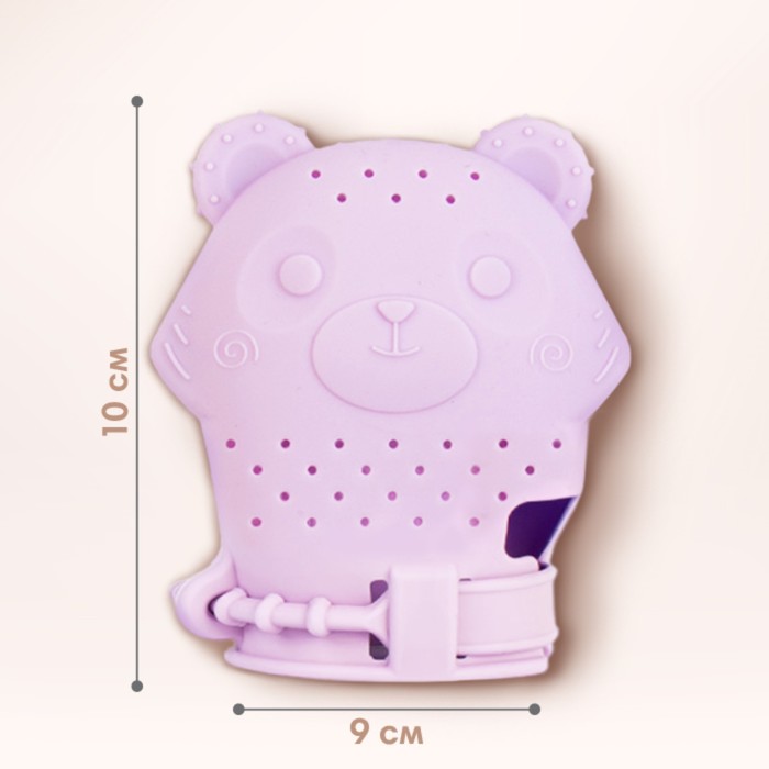 Прорезыватель рукавичка «Мишка», силиконовый, цвет фиолетовый