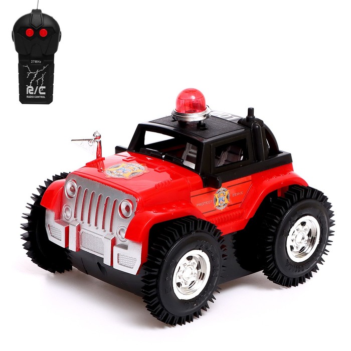 Машина перевёртыш радиоуправляемая «Полиция», работает от батареек, цвет красный машина полиция свет и звук работает от батареек цвет красный