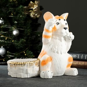 

Подставка для бутылки "Тигр" бело-рыжий, 26х15х24см