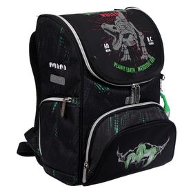 

Ранец Стандарт deVENTE Mini 35 х 26 х 20 см, T-Rex, чёрный/зелёный