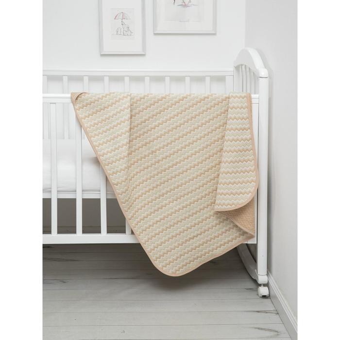 фото Плед-одеяло стеганое, размер 100х118 см, трикотаж, принт волна baby nice