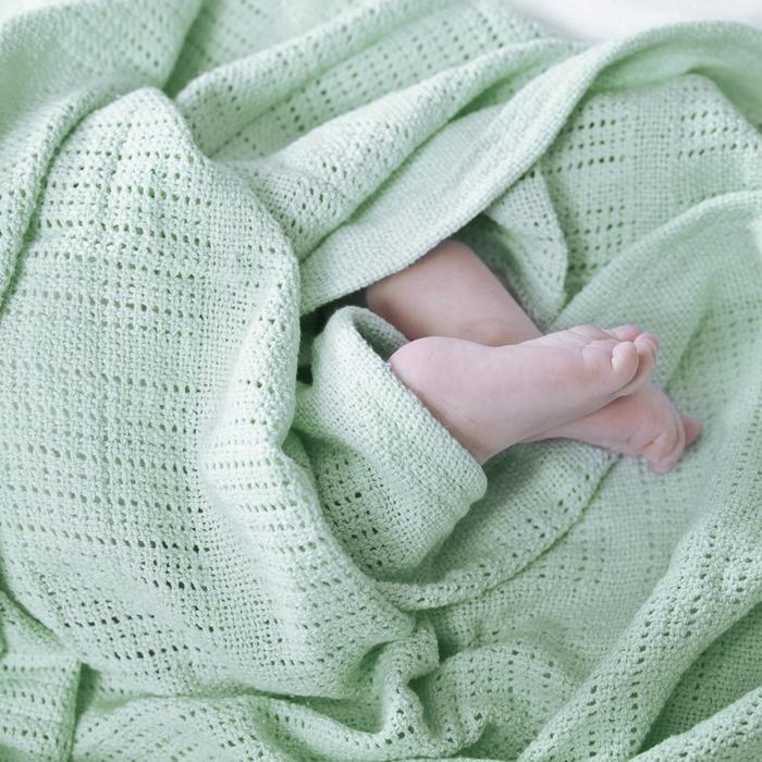 Одеяло вязаное, размер 90х118 см, цвет мятный одеяло вязаное размер 90х118 см цвет мятный