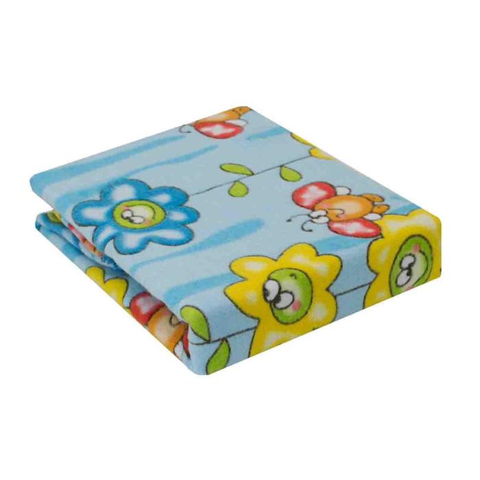 Одеяло байковое «Божья коровка на цветке», размер 100х140 см, цвет голубой