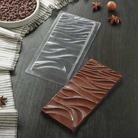 Форма для шоколада «Волны», 18×8 см, цвет прозрачный