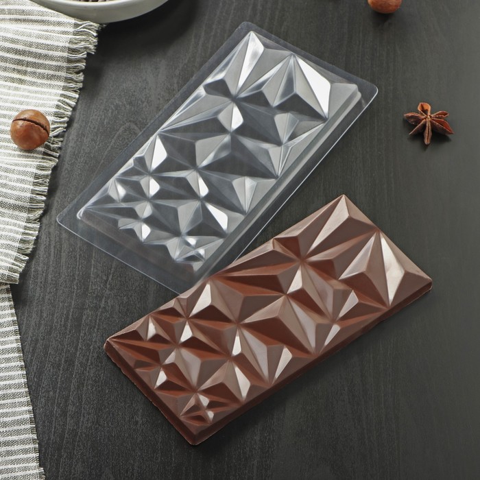Форма для шоколада и конфет «Геометри», 18×8 см, цвет прозрачный форма для шоколада и конфет сердечный порыв 6×6 8×0 77 см цвет прозрачный
