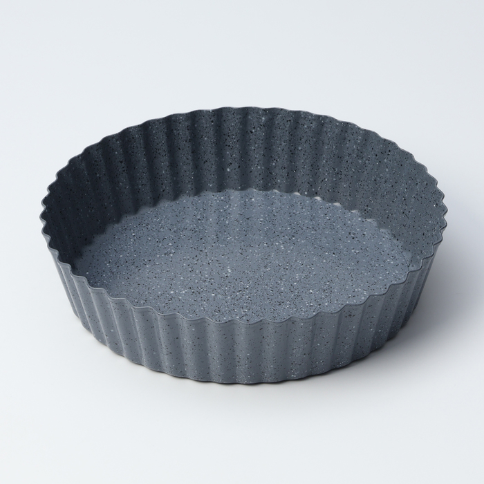Форма для выпечки Доляна «Элин Мрамор», d=24 см, съёмное дно, антипригарное покрытие, цвет серый