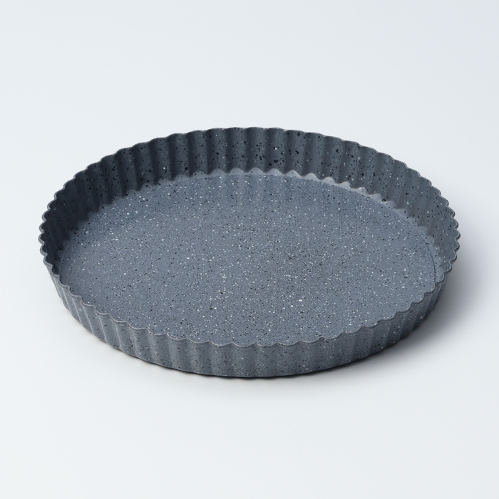 Форма для выпечки Доляна «Элин Мрамор», d=24 см, съёмное дно, антипригарное покрытие, цвет серый форма для выпечки элин мрамор кекс 27 5×18×3 см 6 ячеек антипригарное покрытие цвет серый