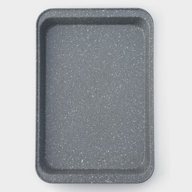 Противень для выпечки, 42×28,5×5 см, антипригарное покрытие, цвет серый
