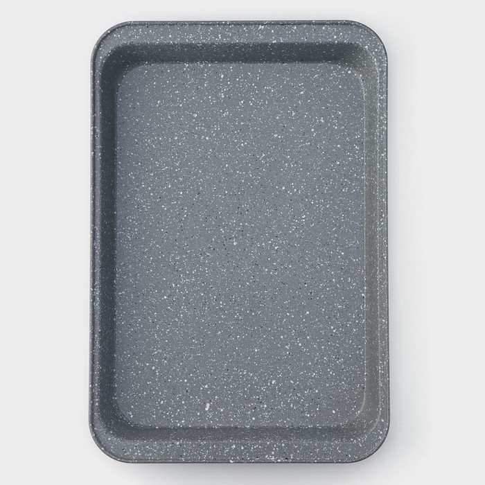 цена Противень для выпечки Доляна, 42×28,5×5 см, антипригарное покрытие, цвет серый