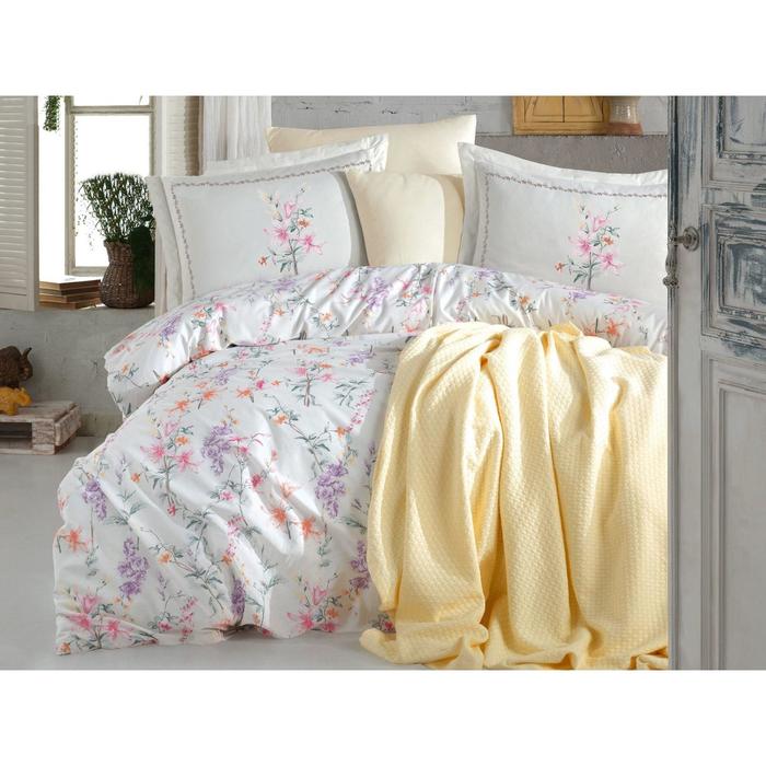 КПБ Istanbul Home Jasmine Pikelli, евро, размер 240х260 см, 200х220 см, 50х70 см - 2 шт