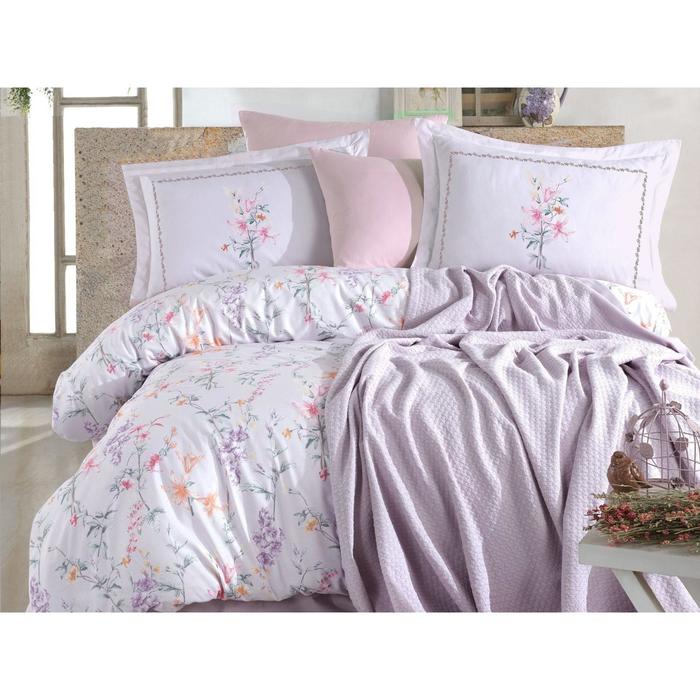 КПБ Istanbul Home Jasmine Pikelli, евро, размер 240х260 см, 200х220 см, 50х70 см - 2 шт