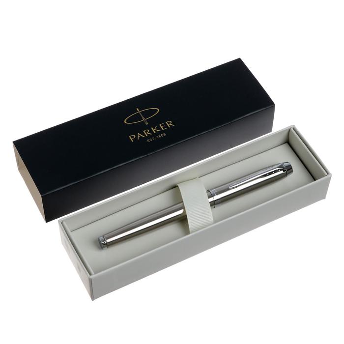 parker im essential t319 brushed metal ct ручка роллер f Ручка-роллер Parker IM Essential T319 Brushed Metal CT F, 0.5 мм, корпус из латуни, чёрные чернила