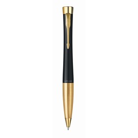 Ручка шариковая Parker Urban Core K314 Muted Black GT М, 1.0 мм, корпус из латуни, синие чернила (2143640)