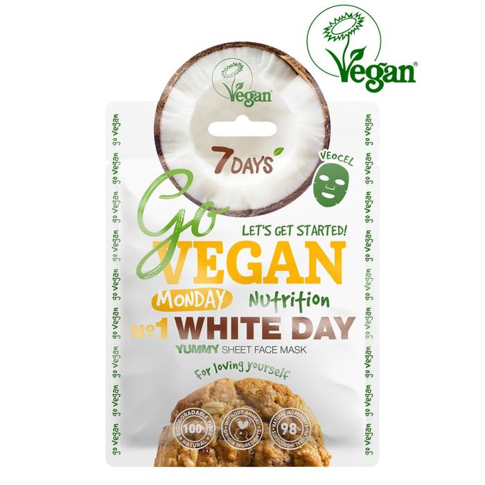 

Тканевая yummy маска для лица 7 DAYS GO VEGAN Monday WHITE DAY, 25 г