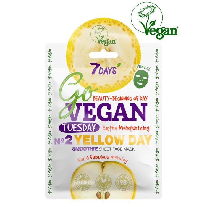 

Тканевая smoothie маска для лица 7 DAYS GO VEGAN Tuesday YELLOW DAY, 25 г