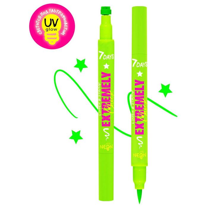 

Подводка-штамп для макияжа лица и тела 7 DAYS EXTREMELY CHICK светящаяся 702 Green star, 2 м