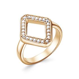 

Кольцо "Ромбик" фианиты, позолота, цвет белый, 17 размер