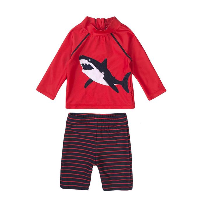Купальный костюм для мальчика, размер 12-18 месяцев, цвет красный, синий