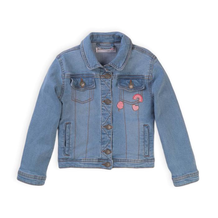 Пиджак для девочки , размер 3-4 года, цвет джинсовый