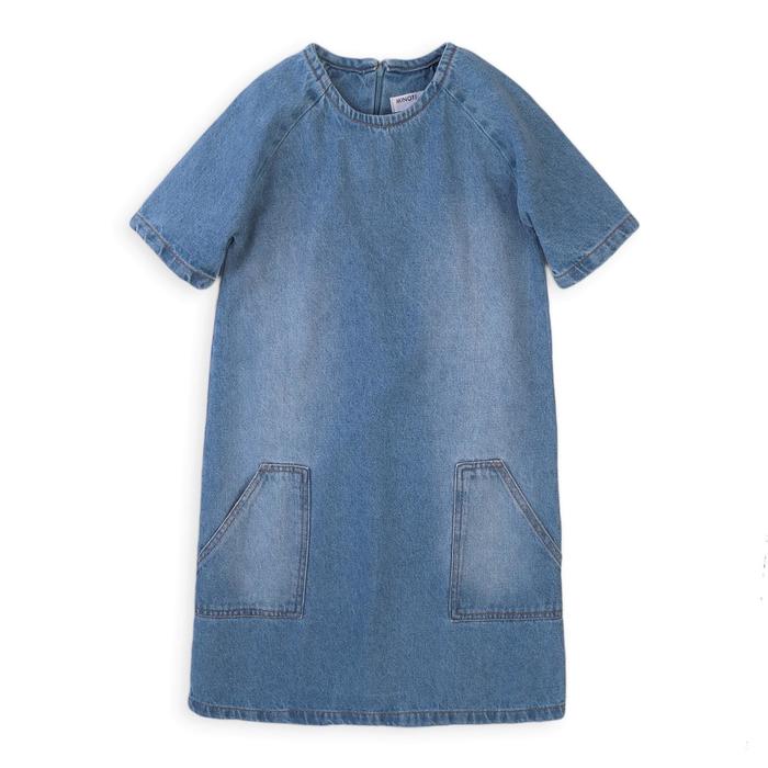 Платье для девочки, размер 11-12 лет, цвет джинсовый