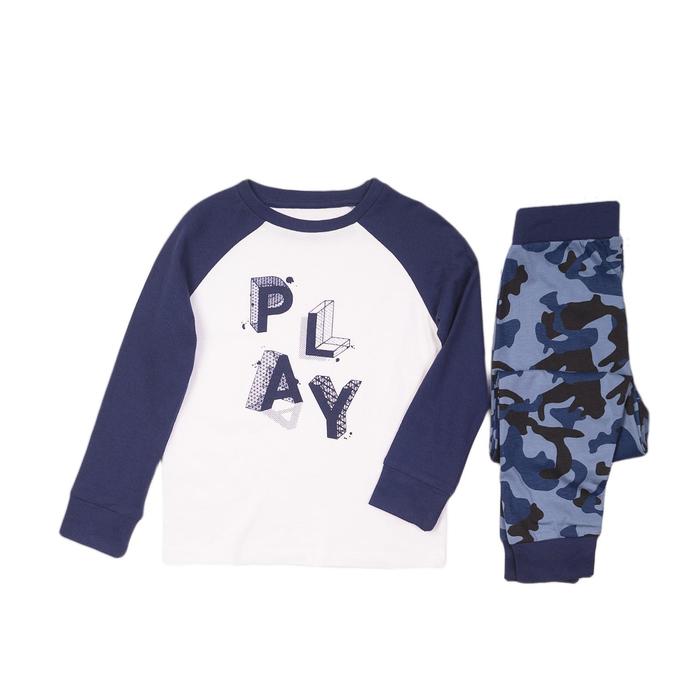Пижама для мальчика, размер 10-11 лет, цвет синий