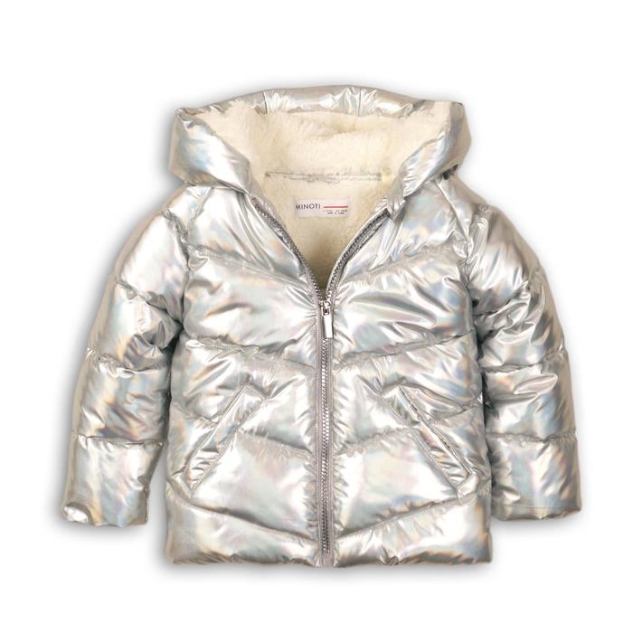 Куртка для девочки, размер 3-4 года, цвет серебряный