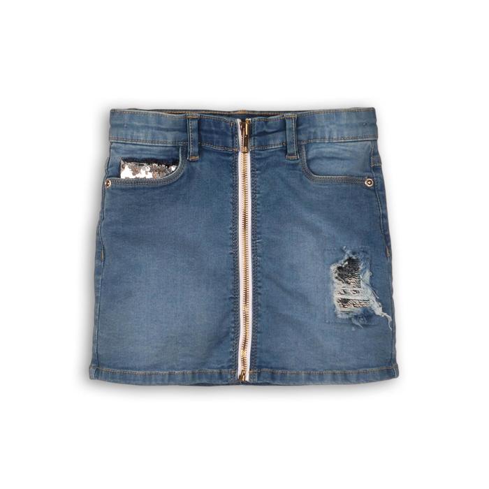 фото Джинсовая юбка для девочки, размер 11-12 лет, цвет джинсовый minoti