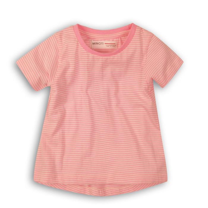 Майка для девочки, размер 12-18 месяцев, цвет розовый-белый
