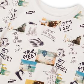 

Футболка для мальчика, размер 8-9 лет, белый принт