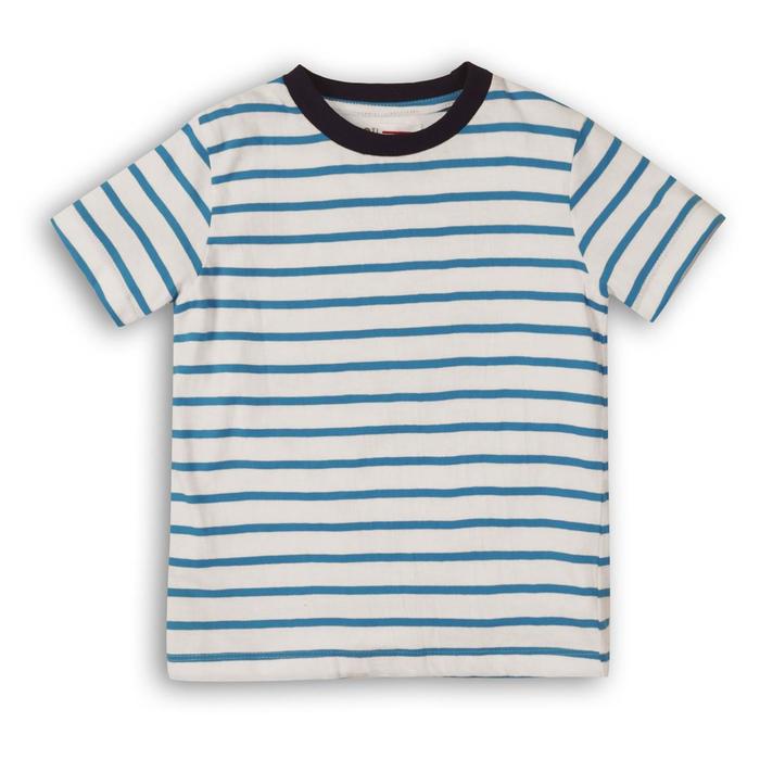 Футболка для мальчика, размер 9-12 месяцев, цвет синий-белый