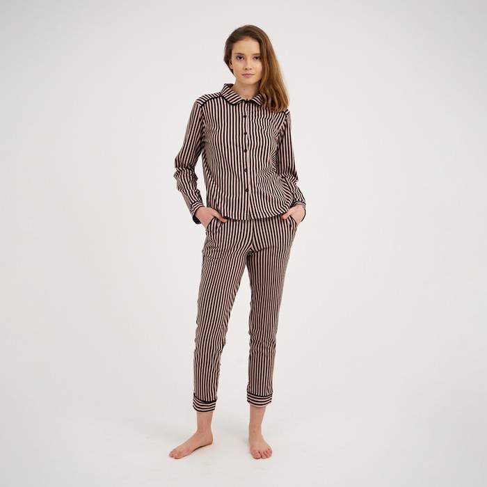 фото Комплект женский (рубашка, брюки) цвет микс, размер 44 дарья