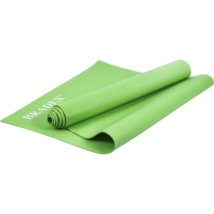 Коврик для йоги и фитнеса Bradex SF 0399, 173х61х0,3 см, зеленый коврик для йоги и фитнеса bradex sf 0687 173 61 0 6 см двухслойный фиолетовый