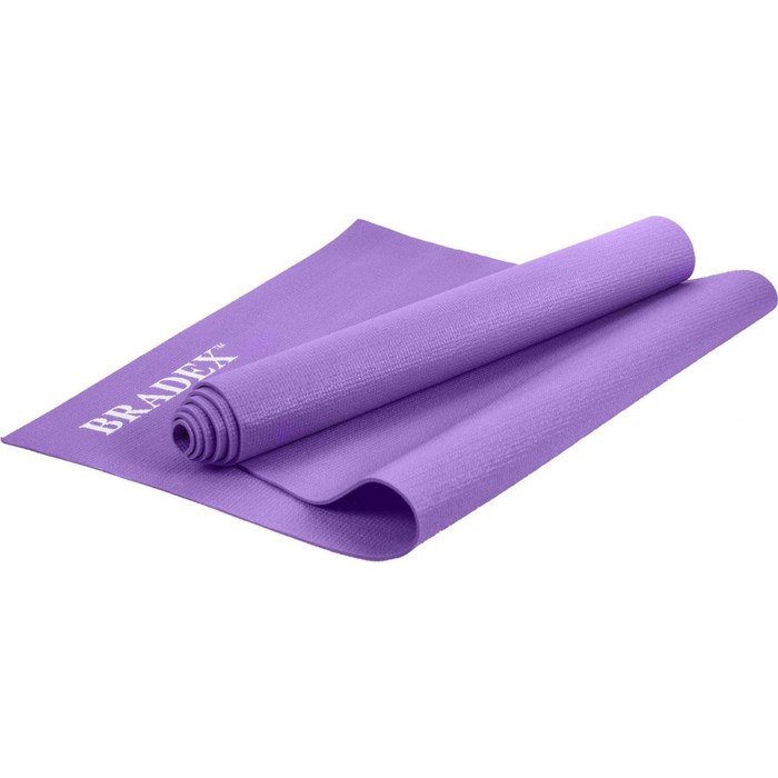 Коврик для йоги и фитнеса Bradex SF 0397, 173х61х0,3 см, фиолетовый блоки для йоги bradex sf 0614 фиолетовый 2 шт
