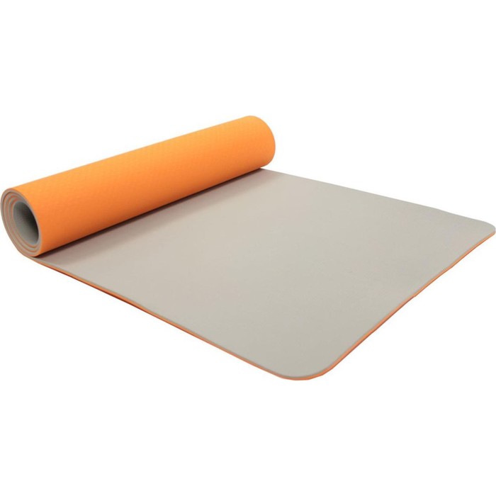 Коврик для йоги и фитнеса Bradex SF 0403, 183х61х0,6 см, TPE двухслойный, оранжевый цена и фото
