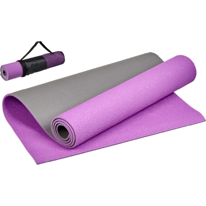 фото Коврик для йоги и фитнеса bradex sf 0690, 173х61х0,6 см, двухслойный фиолетовый
