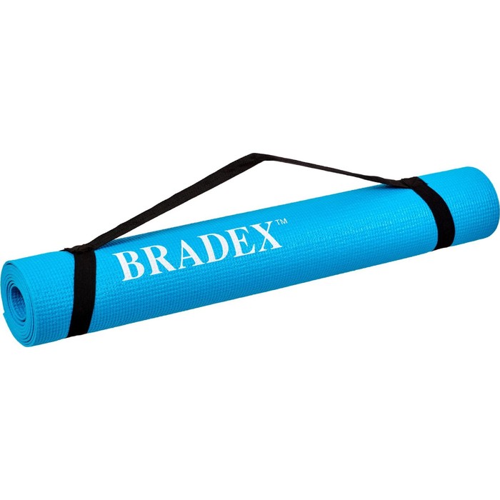 фото Коврик для йоги и фитнеса bradex sf 0693, 173х61х0,3 см, бирюзовый с переноской